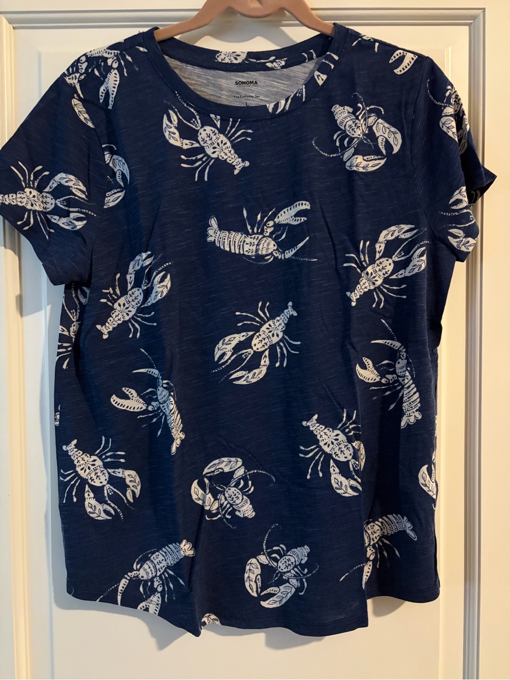 Sonoma Navy Blue Lobster Print TShirt